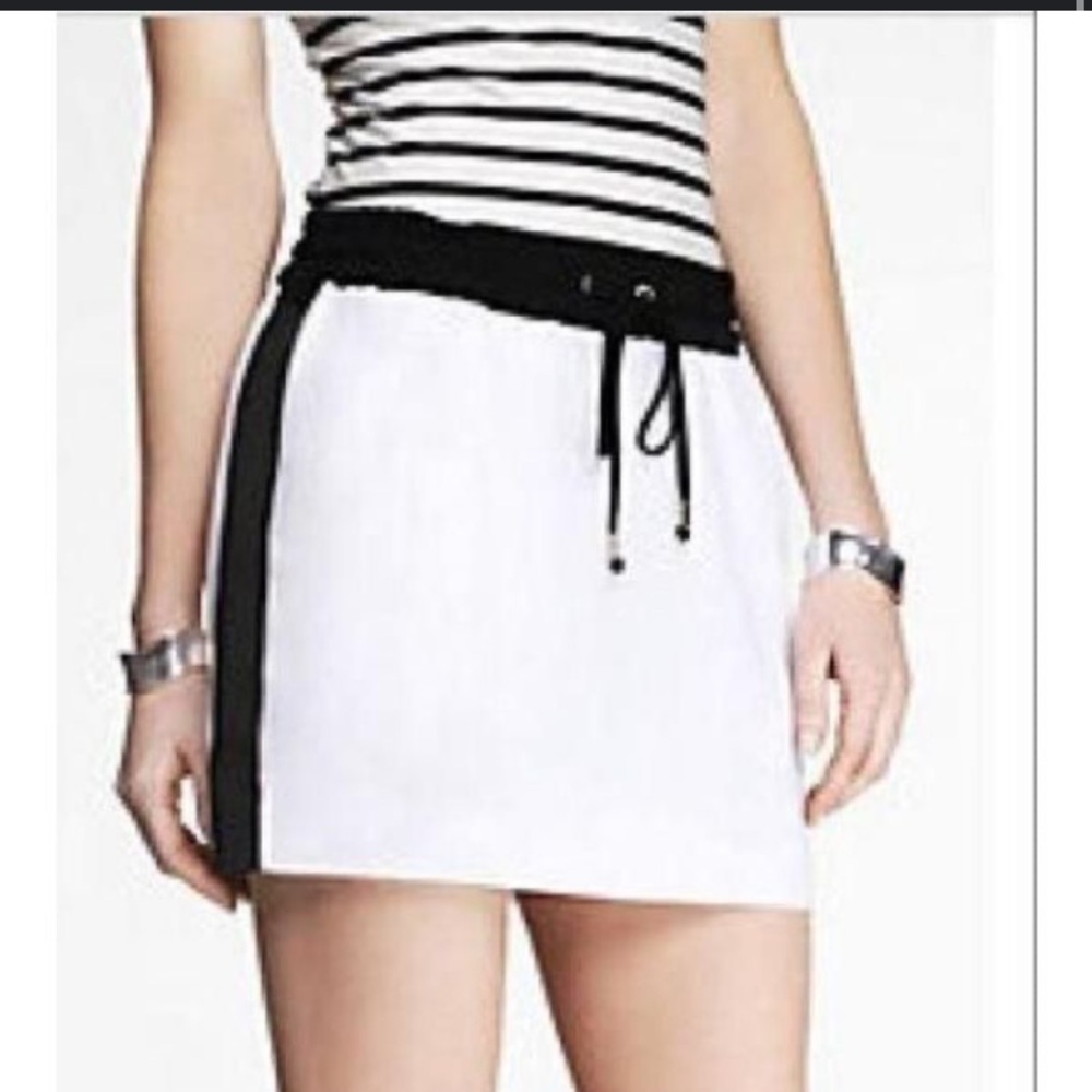 Express Black and White Mini Skirt